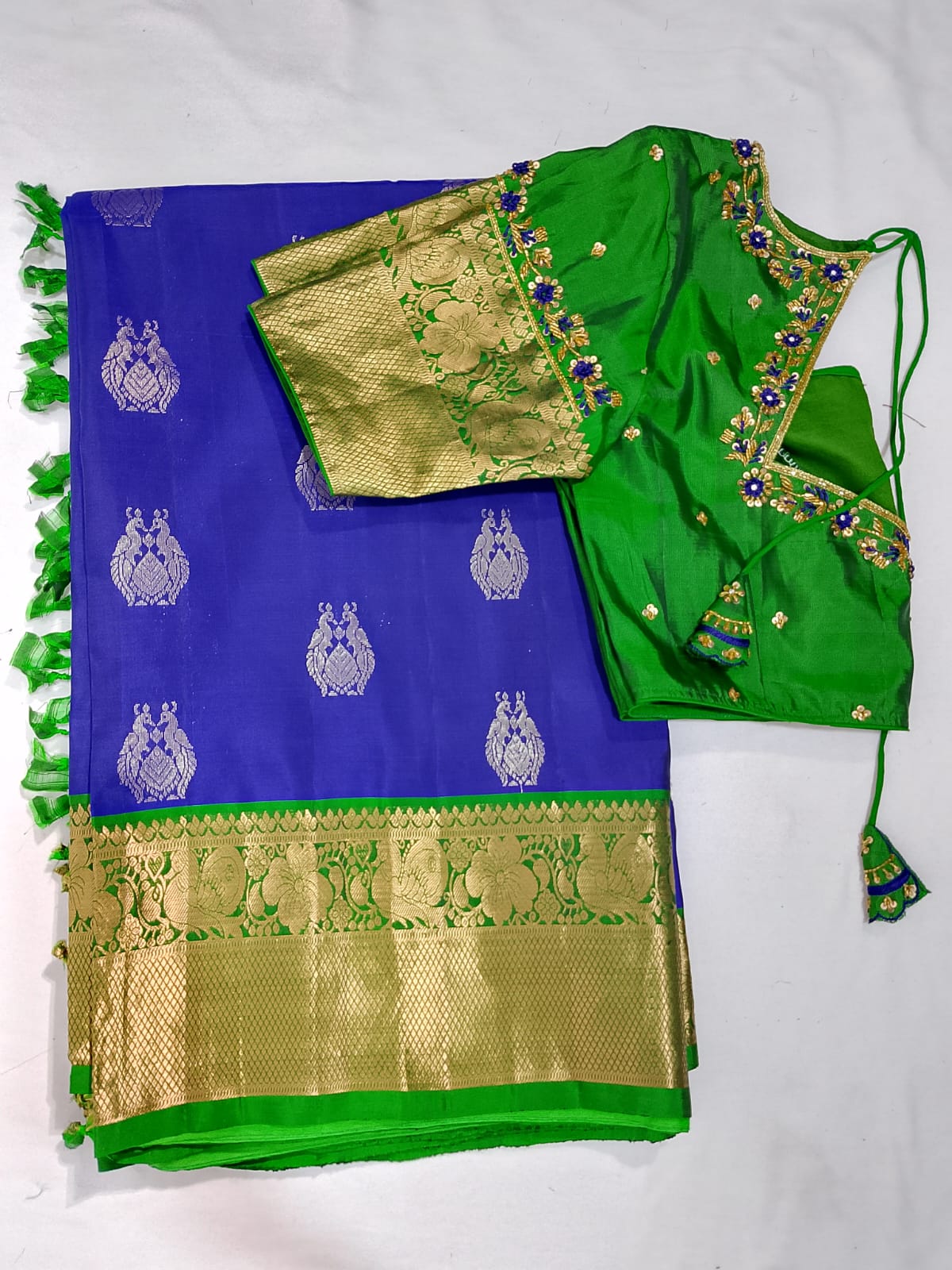 N190: Ready To Ship Beautiful Sequence Work Saree With Stitched Blouse