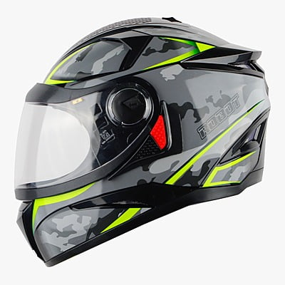STEELBIRD SBH-17 ROBOT CAMO MATT BLACK/NEON C/V (L)