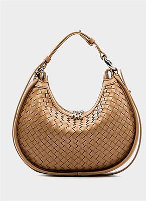 COWHIDE WOVEN HANDBAG