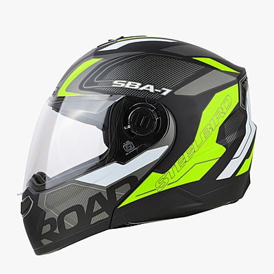 STEELBIRD SBA-7 ROAD MATT BLACK/NEON C/V (M)