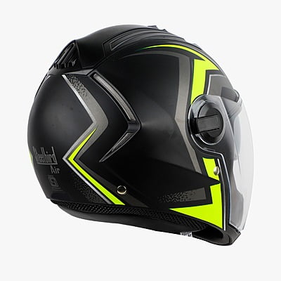 STEELBIRD SBA-2 ISS REED MAT BLACK NEON D/V (SILVER) (L)