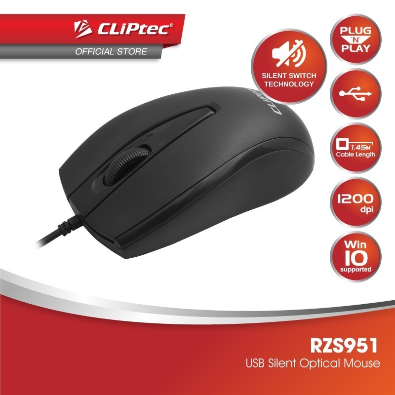 CLIPTEC WIRED USB OPTICAL MOUSE RZS951