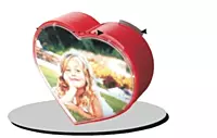 Rotating heart shape dual photo frame