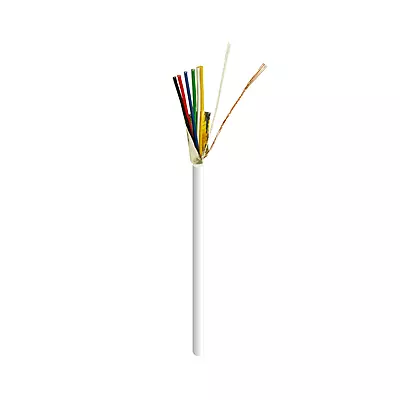 SECURITY CABLE 22/6 CCA STRANDED SHIELDED 500FT WHITE