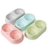 Double Plastic Pet Feeding Bowl