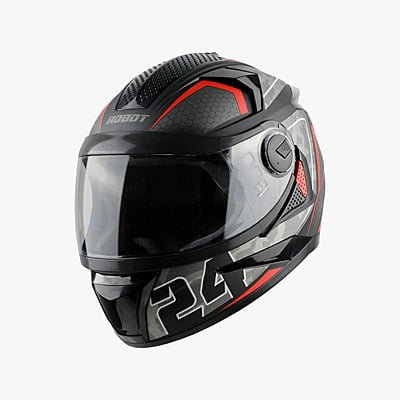 STEELBIRD SBH-17 ROBOT 24 MAT BLACK+GREY C/V (L)