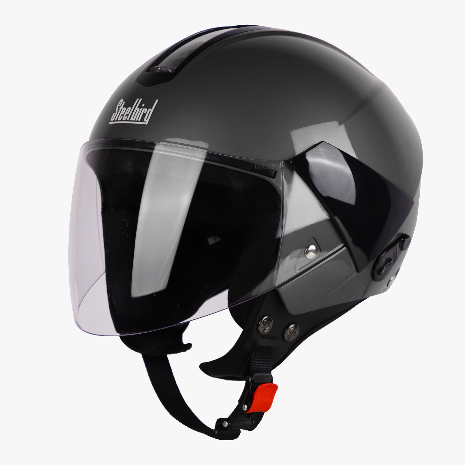 STEELBIRD SBH-5 TRIPLE NINE GLOSSY H.GREY C/V 580 MM