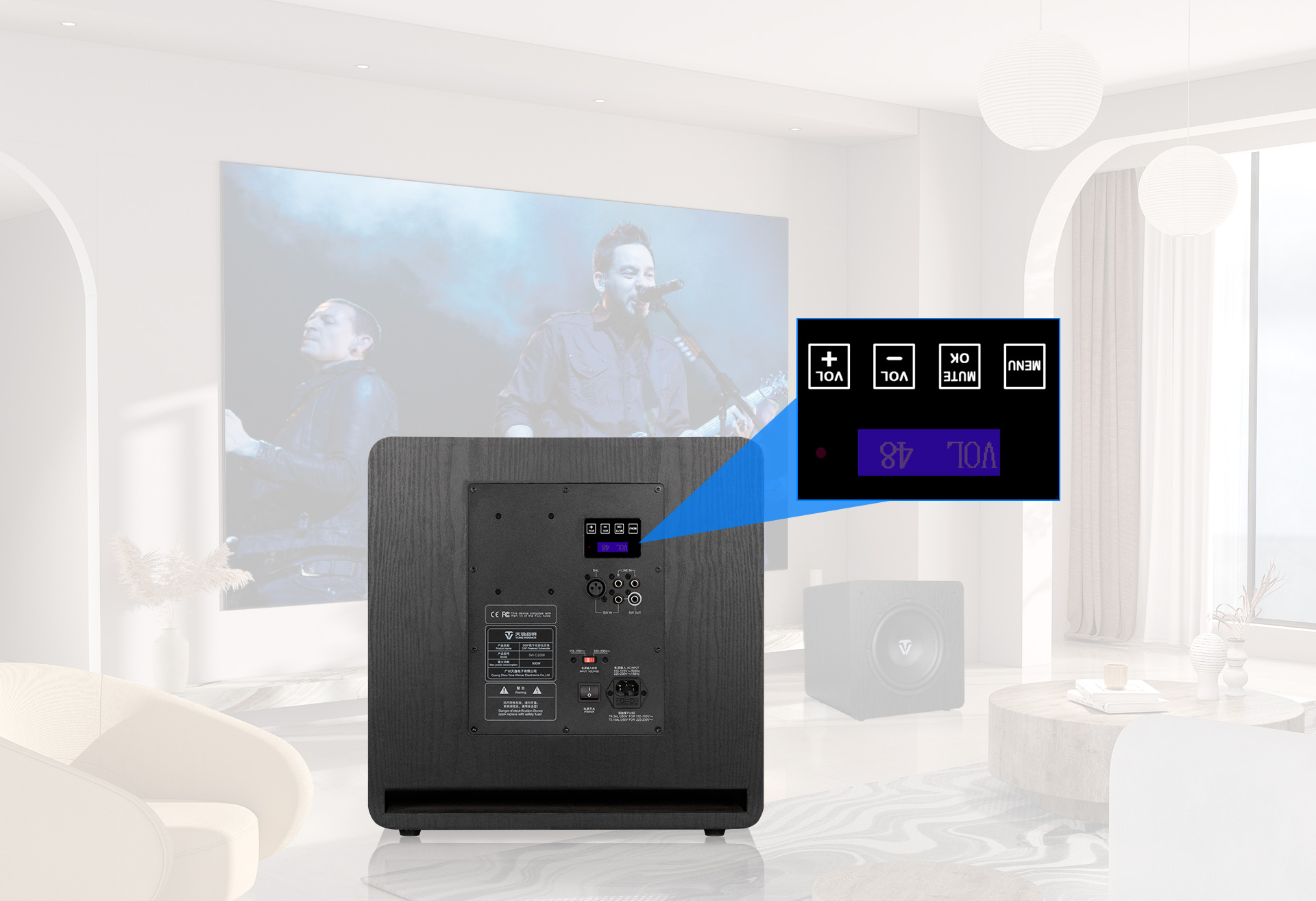 Tonewinner 400W deeper powered subwoofer 12 inch manufacturer