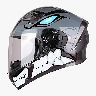 STEELBIRD SBA-21 BORN READY MAT H.GREY C/V (L) (LONG CHEEKPAD)