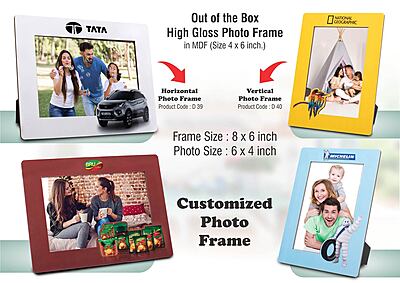Out of the box High Gloss Photo Frame in MDF | With customized frame & insert