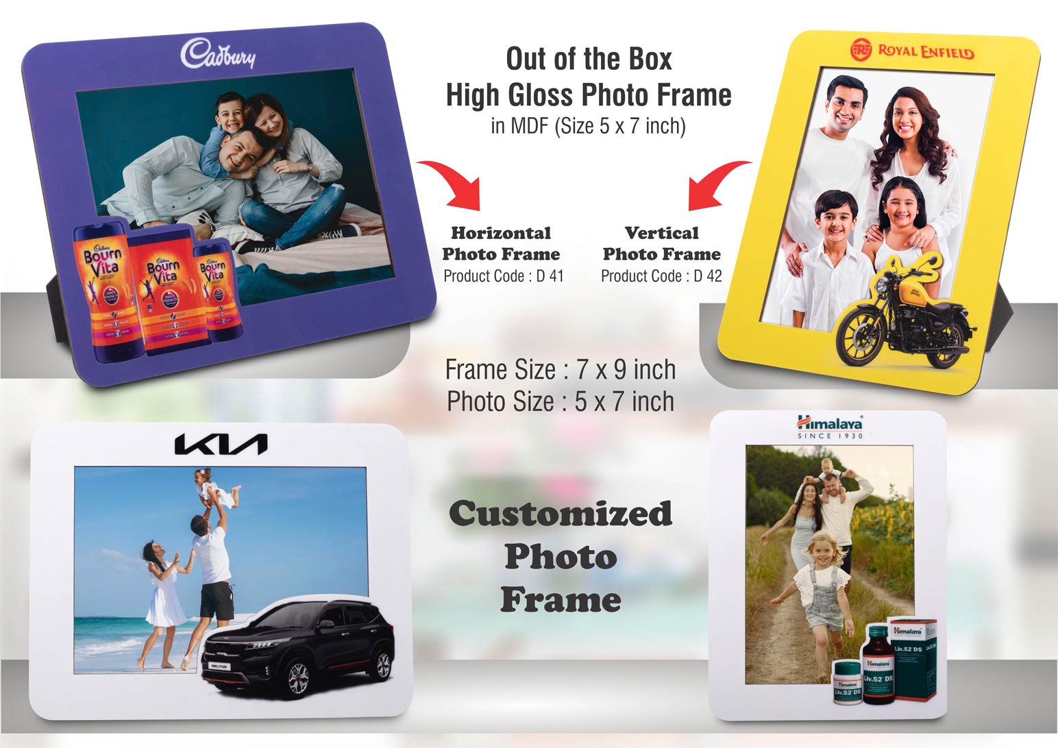 High Gloss Photo Frame in MDF | With customized frame & insert