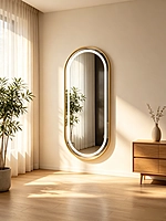 Gold frame with LED flat mirror (31.5*71 INCH)