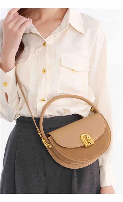 LORDY KNACK VINTAGE COWHIDE SADDLE BAG KHAKI