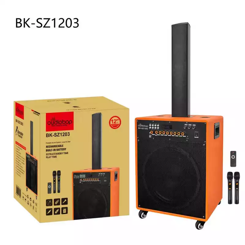 Oudiobop BK-SZ1203 Portable Rechargeable Sound System with Dual Microphones