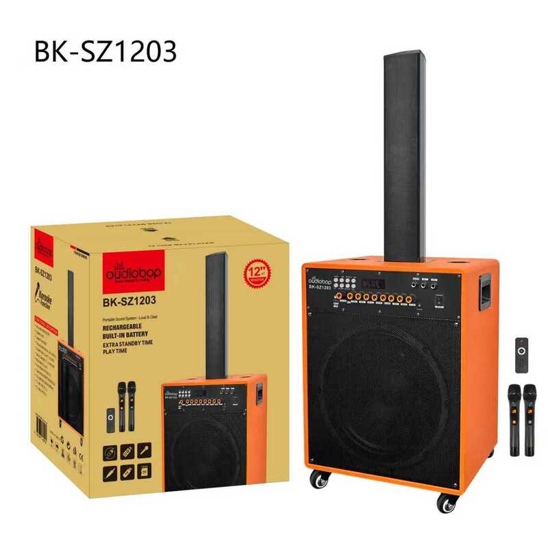 Oudiobop BK-SZ1203 Portable Rechargeable Sound System with Dual Microphones