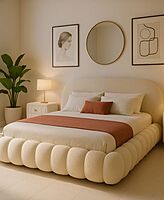 white queen sized bubble beds