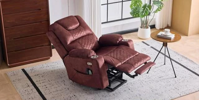 Power Lift Recliner Massage Chair（ Reddish）