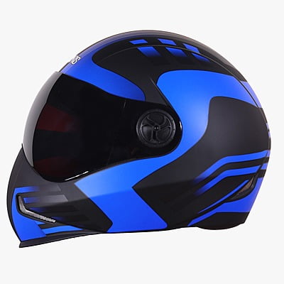 STEELBIRD SBH-1 ADONIS ZIPPY MATT BLACK/BLUE C/V (L)