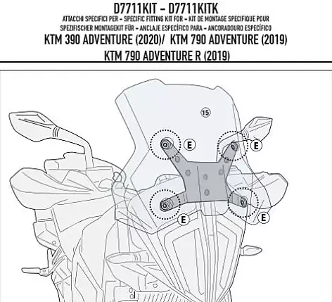 KAPPA KTM SCREEN BRACKET KIT D7711KITK
