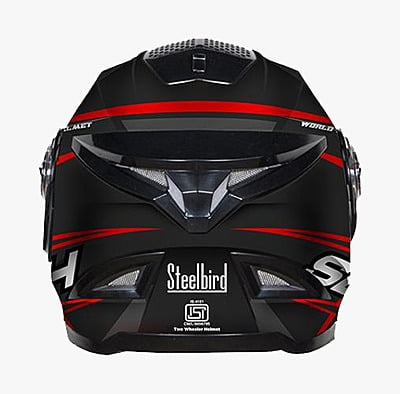 STEELBIRD SBH-17 ROBOT ICE MATT BLACK/RED C/V (L)