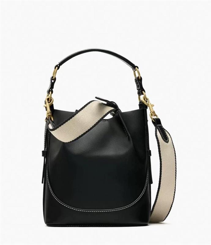 ZARA DRAWSTRING CANVAS BAG BLACK