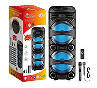 BK-1223 Portable Party Speaker with Dual 12.5” Woofers, LED Lights & Microphones