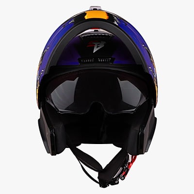 STEELBIRD SBA-7 ISS WINNER GLOSSY BLACK/BLUE C/V (L)