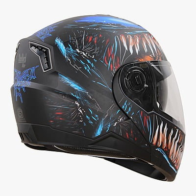 STEELBIRD SBA-7 ISS VENOM GLOSSY BLACK/BLUE C/V (M)