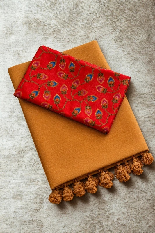 Khadi linen with seperate blouse 5