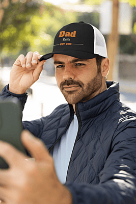 Custom “Dad Est.” Embroidered Trucker Cap – Richardson 112 Snapback