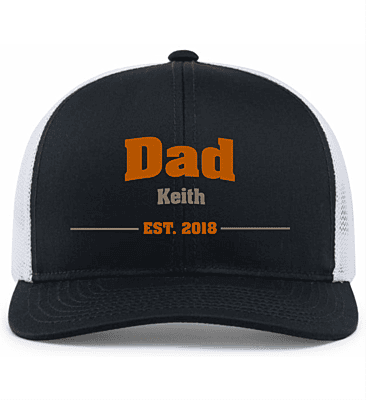 Custom “Dad Est.” Embroidered Trucker Cap – Richardson 112 Snapback