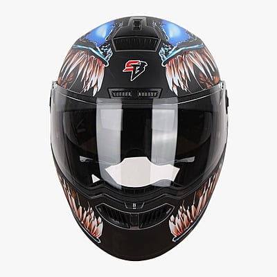 STEELBIRD SBA-7 ISS VENOM GLOSSY BLACK/BLUE C/V 600 MM