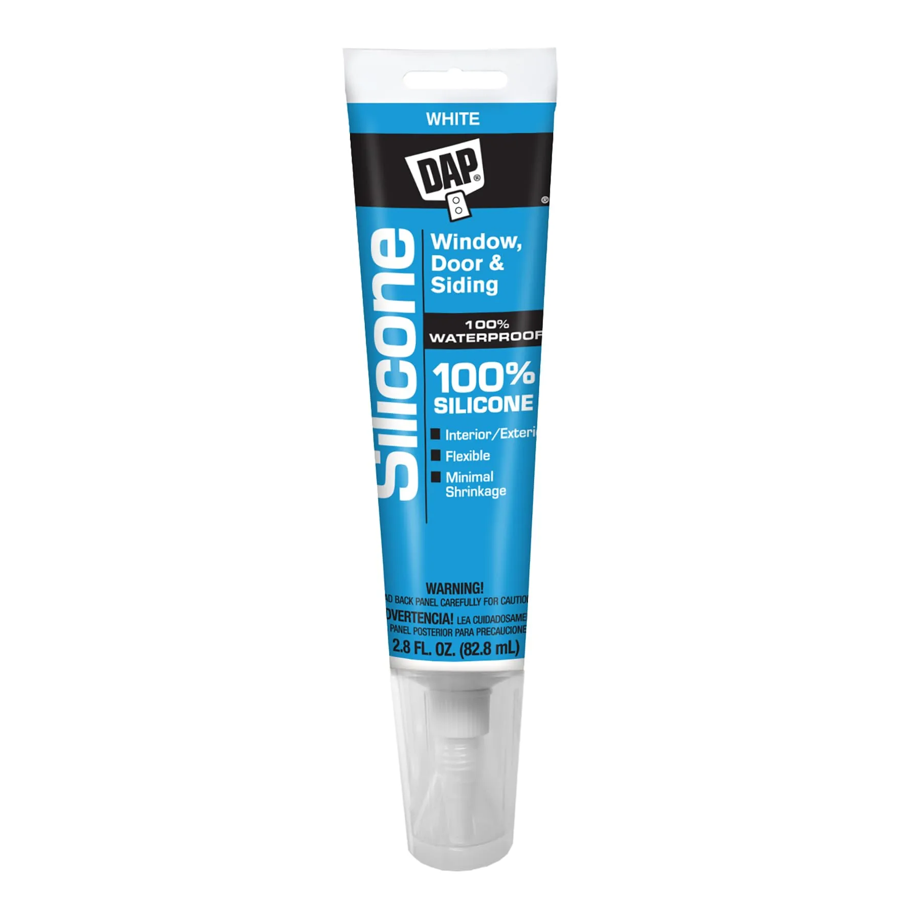 DAP 100% Silicone Rubber Window, Door, and Siding Sealant, White 2.8 Oz (7079800752)