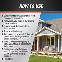 DAP 100% Silicone Rubber Window, Door, and Siding Sealant, White 2.8 Oz (7079800752)