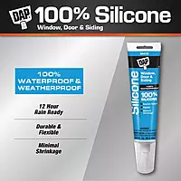 DAP 100% Silicone Rubber Window, Door, and Siding Sealant, White 2.8 Oz (7079800752)