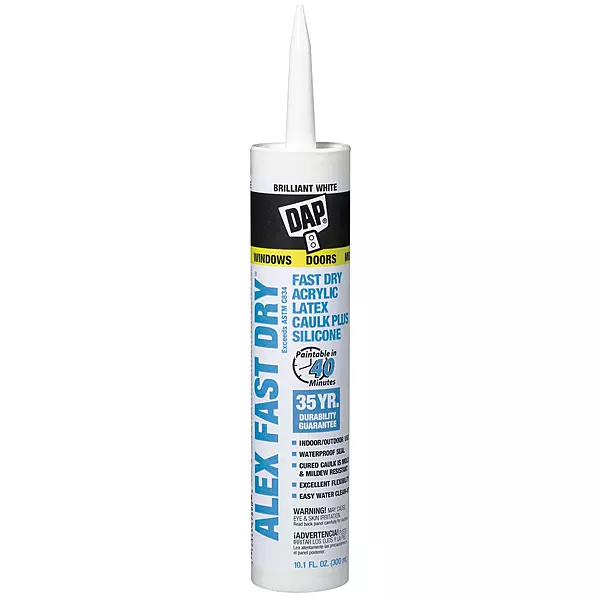 DAP Acrylic Latex Caulk Brilliant White 10.1 oz Fast Dry