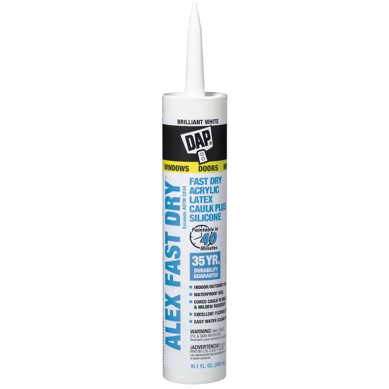 DAP Acrylic Latex Caulk Brilliant White 10.1 oz Fast Dry