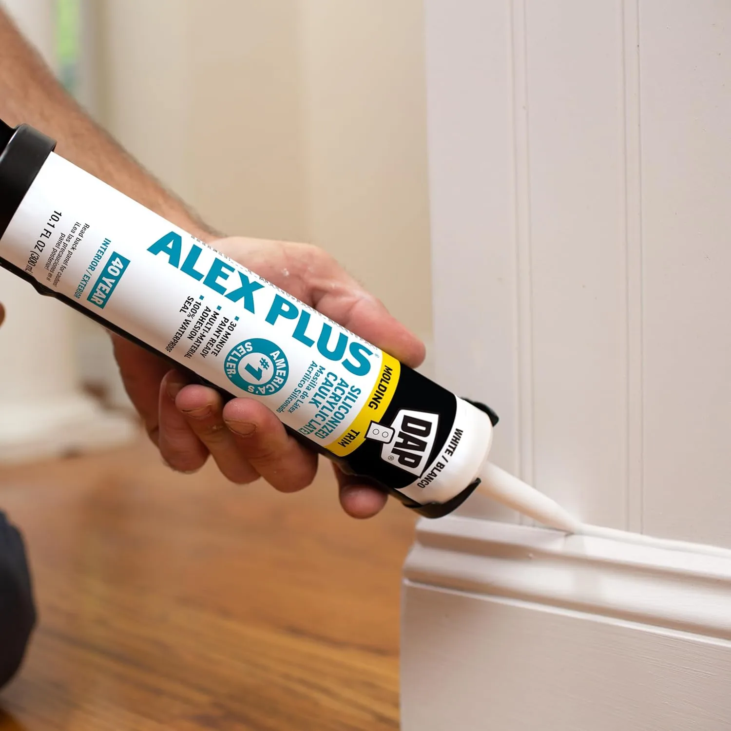 DAP INC 18152 10.1oz White Alex Plus Acrylic Latex Caulk with Silicone 10.1 FL OZ