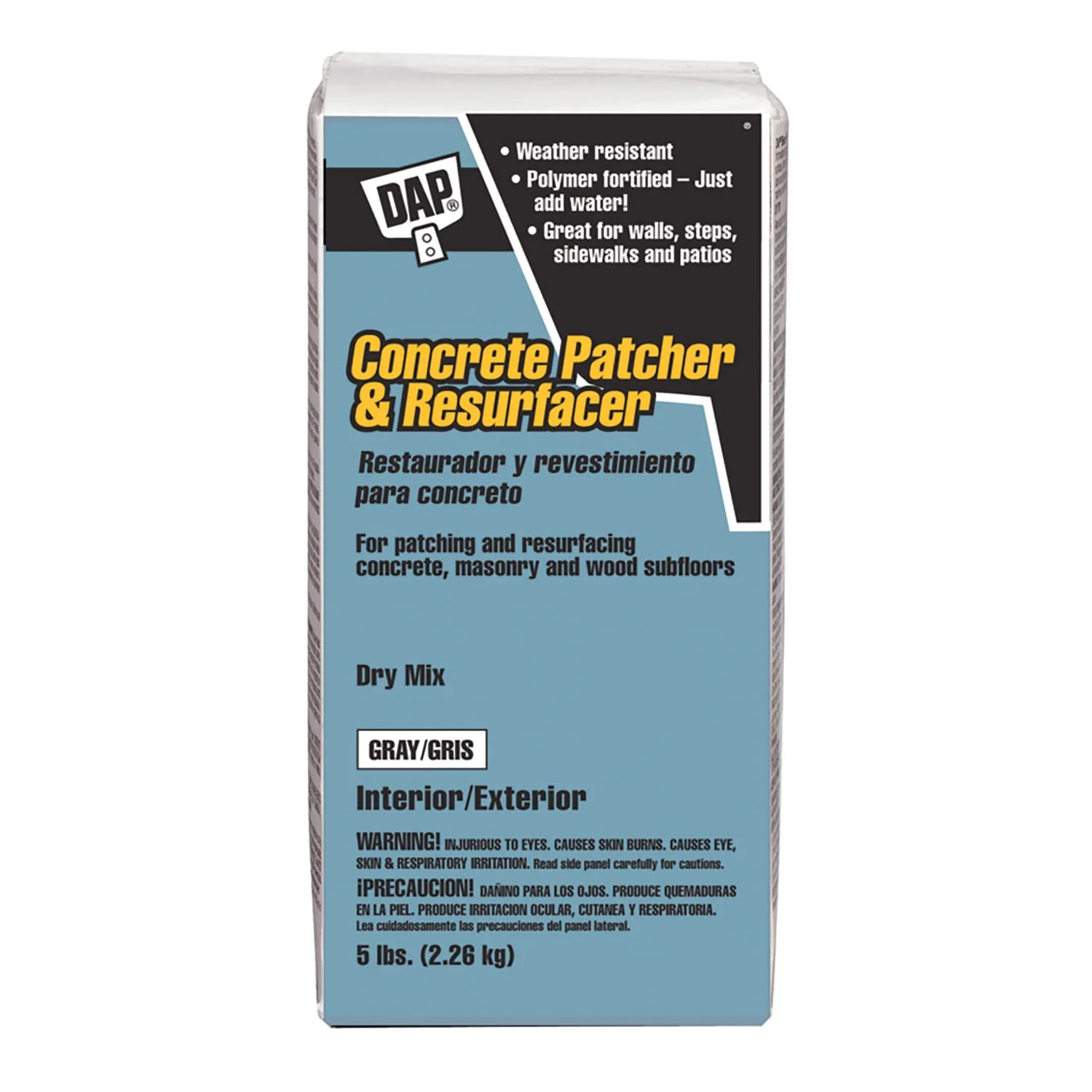 DAP Concrete Patcher and Resurfacer, Gray, 5 Lb