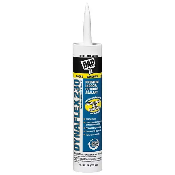 12 Pack DAP 18300 DYNAFLEX 230 Premium Indoor/Outdoor Sealant - White 10.1-oz Cartridge (18275)