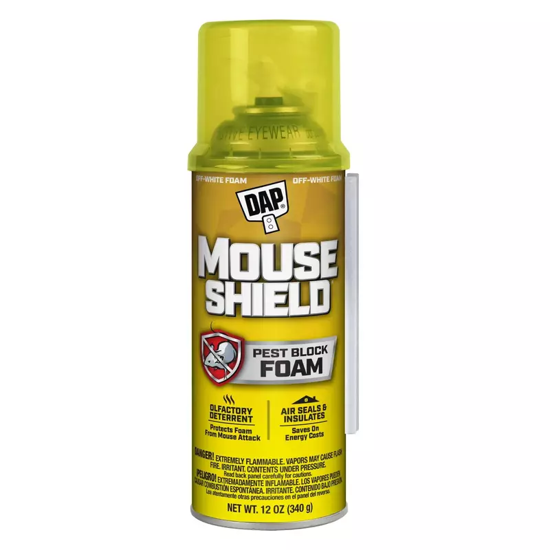 DAP Mouse Shield Foam Sealant and Blocker, Off White, 12 Oz (7565012506)