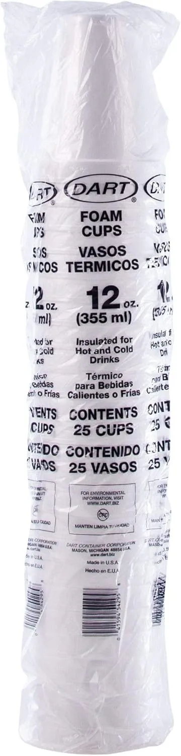 DART 12J12 12 oz Foam Cup (Case of 1000)