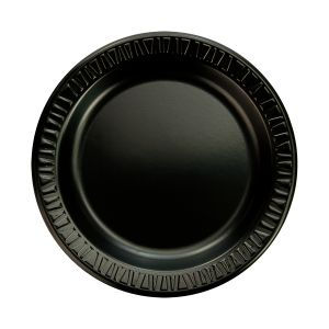 Chinet 9" Black plate Heavy weight plastic 500 / cs