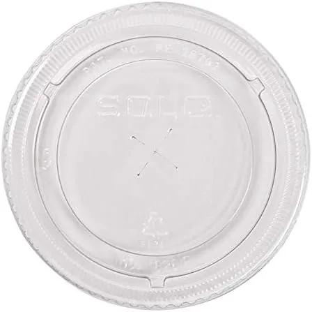 Dart PETE Flat Straw-Slot Cold Cup Lids, 16 - 24 Oz, Clear, Pack Of 1,000 Lids