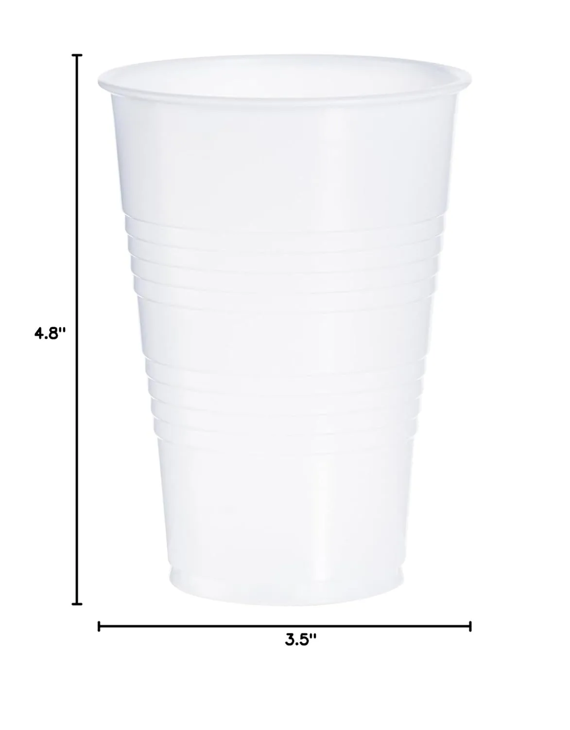 DART Y16T 16 oz Tall Trans Ribbed PS Cup (Case of 1000), translucent, "4.8""