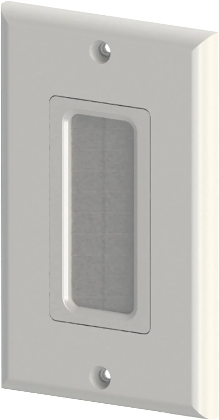 DataComm 45-0018-WH Decor Brush Plate - 1-gang - White