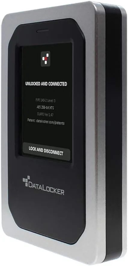 DataLocker DL4 FE 2 TB Password Protected Hardware Encrypted HDD, AES 256, IP64, TAA Compliant, USB-C/USB-A