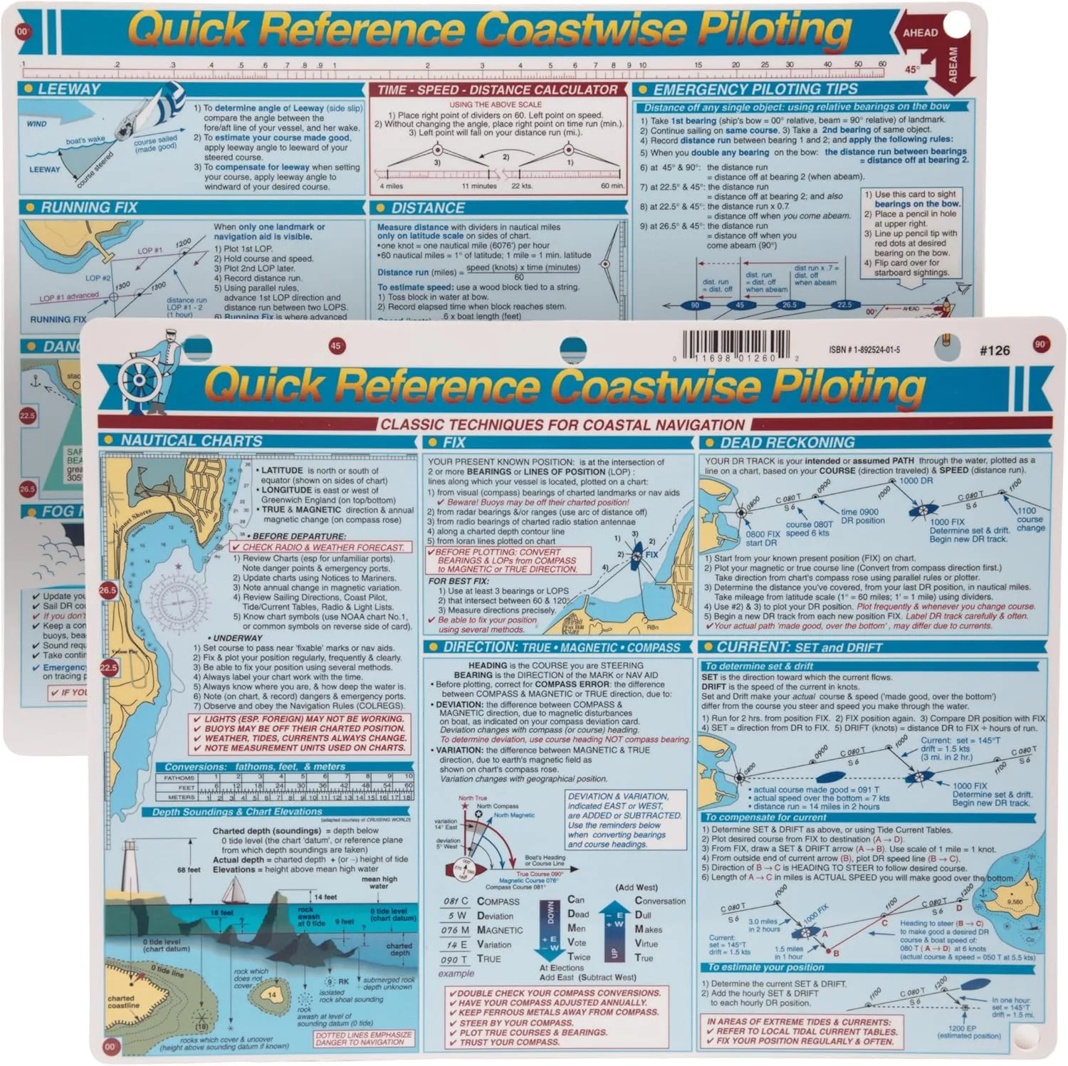 Davis Instruments Coastwise Piloting Quick Reference Card - Classic Techniques for Costal Navigation