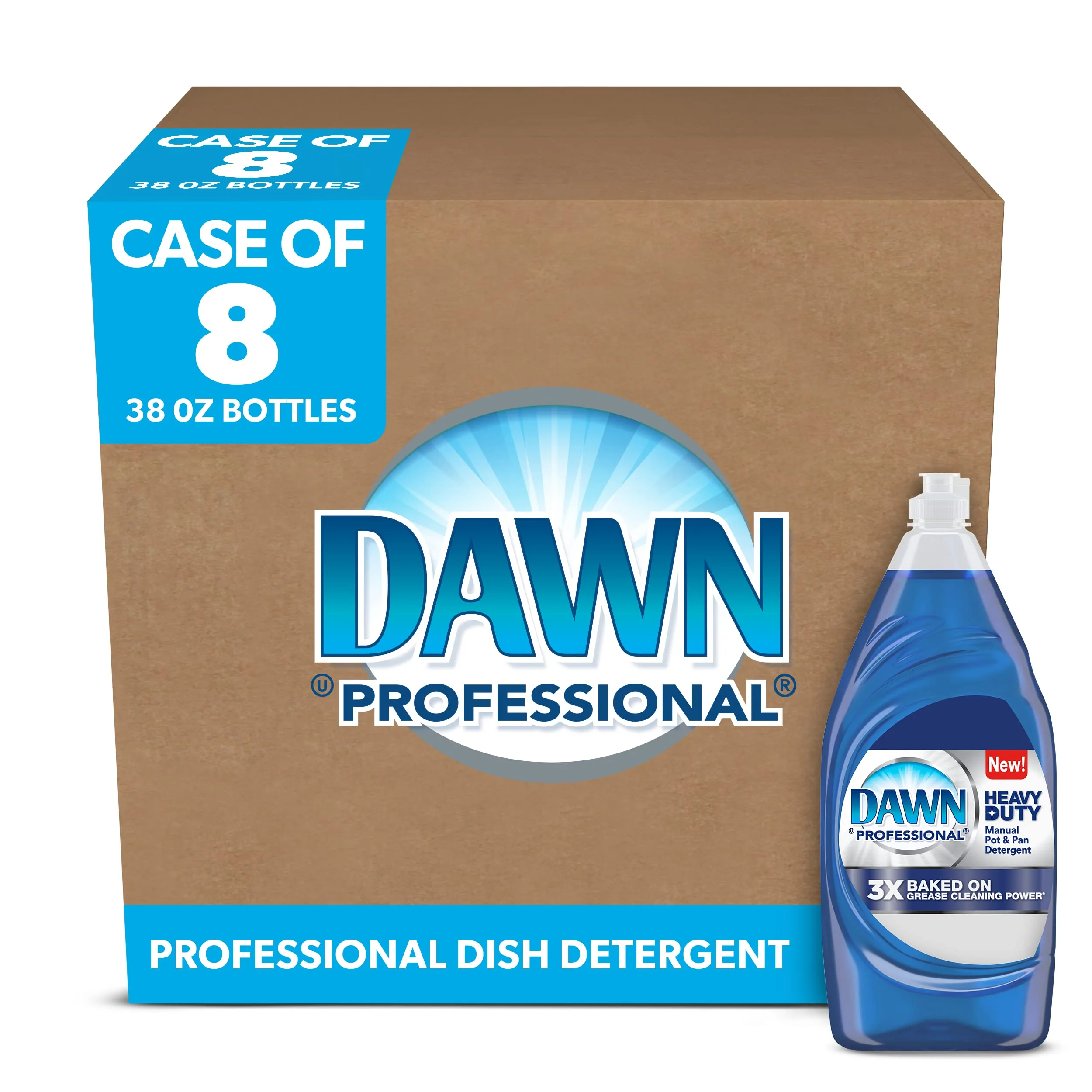 P&G Professional Dawn Heavy Duty Manual Pot and Pan Dish Soap Detergent, 38 fl oz (Case of 8)