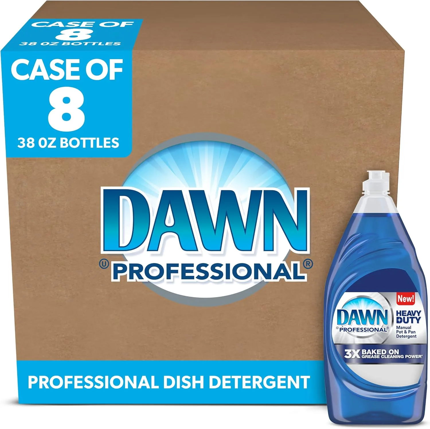 P&G Professional Dawn Heavy Duty Manual Pot and Pan Dish Soap Detergent, 38 fl oz (Case of 8)